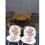 AN EDWARDIAN OCTAGONAL TEA TABLE and a quantity of various style chairs including retro (Kandya)