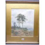 HENRY MEASHAM watercolour - entitled 'Breezy Hatchmere, Cheshire', signed, 40 x 33cms