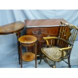 ASSORTED FURNITURE - a parcel including planter stand labelled J Hunter and Company, Manchester,
