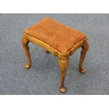 ANTIQUE YEW DRESING TABLE STOOL