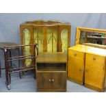 VINTAGE FURNITURE - an assortment including bedside cabinets, Art Deco style China Cabinet, towel