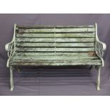 SLATTED GARDEN BENCH with cast ends