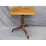 ANTIQUE MAHOGANY OBLONG TOP OCCASIONAL TABLE on tripod supports