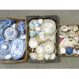 STAFFORDSHIRE CABINET TEAWARE, dresser meat plates, Wedgwood and similar items