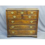 LANCASHIRE STYLE CIRCA 1820 MULE CHEST, slim proportions, 100cms H, 108cms, 40cms D