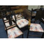 PERIOD GATE LEG TABLE with an assortment of chairs (6)