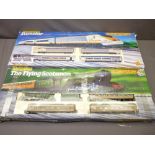 HORNBY FLYING SCOTSMAN & EUROSTAR ELECTRIC BOXED PART TRAIN SETS, engines and carriages intact