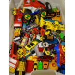 DIECAST VEHICLE, large tub with miscellaneous contents and other vehicles