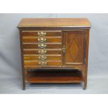 MUSIC CABINET, 6 fall-front drawers, 79cms H, 79cms W, 35cms D