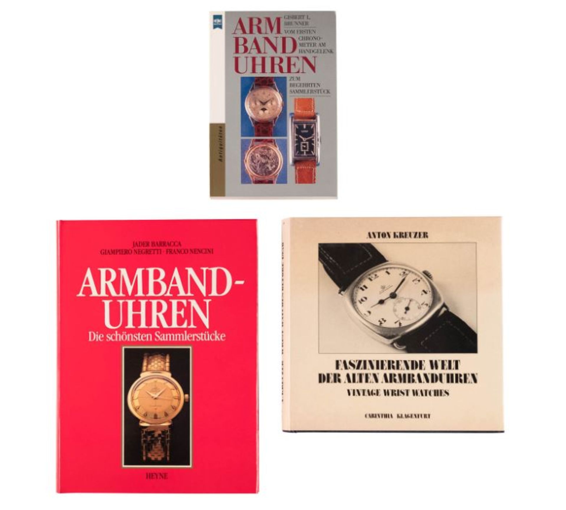 Konvolut elf Fachbücher über Armbanduhren. U.a. Jader Barracca, Giampiero Negretti und Franco