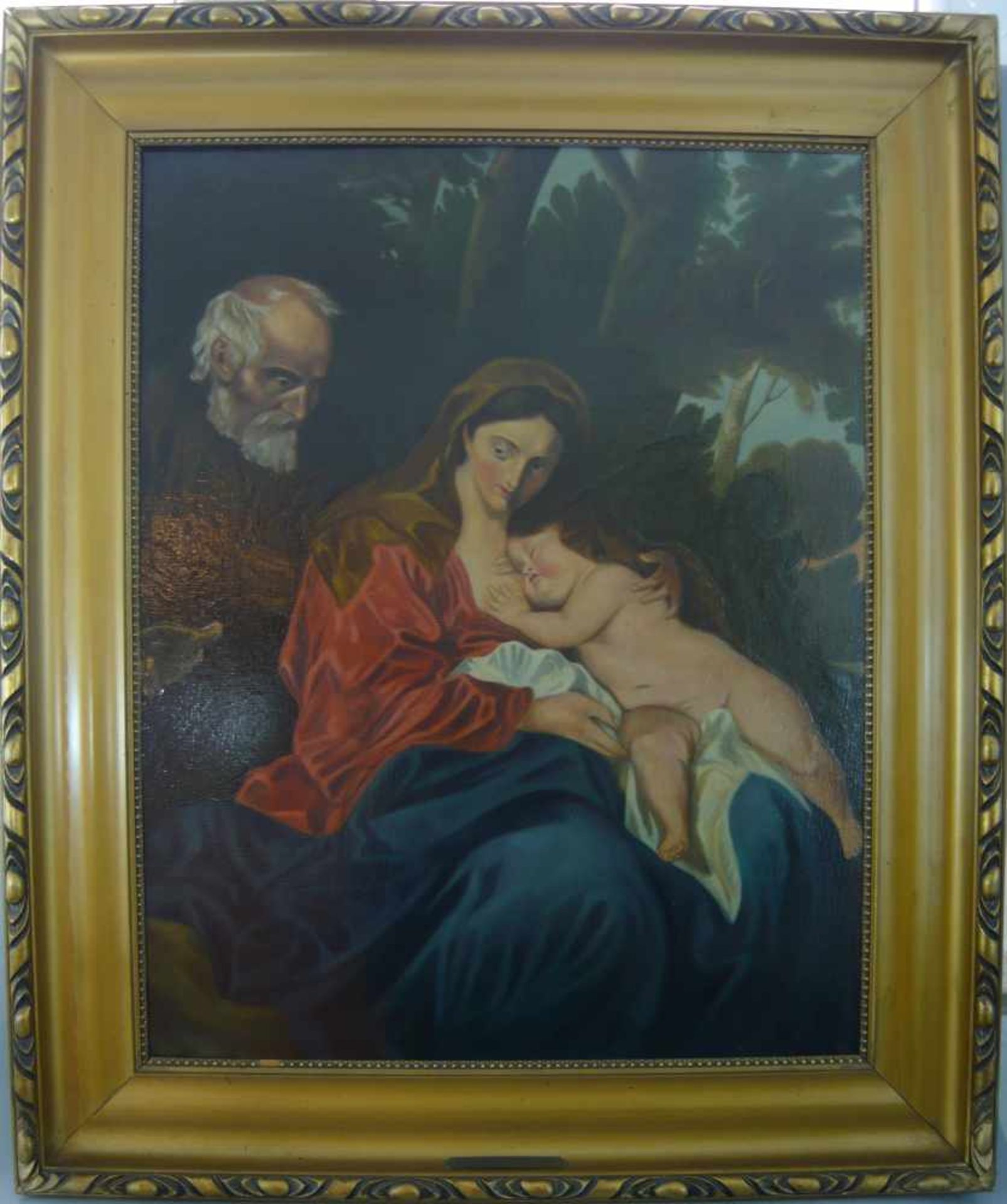 Joos Javitaa (1867 -1941). Maria und Josef mit Christuskind. Öl/LW. Sign. u. re. Rahmen ca. 83x100