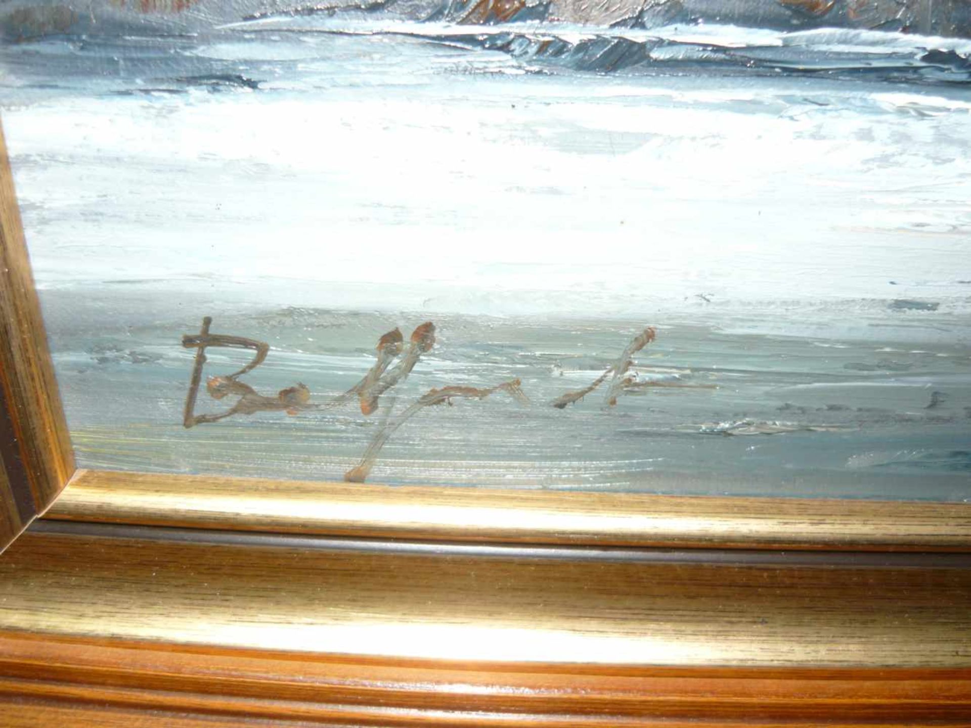 Belford, Belgien. Stimmungsvolle Grachtenansicht. Öl/LW. Sign. u. li. Rahmen ca. 67x77 cm.Belford, - Bild 2 aus 2
