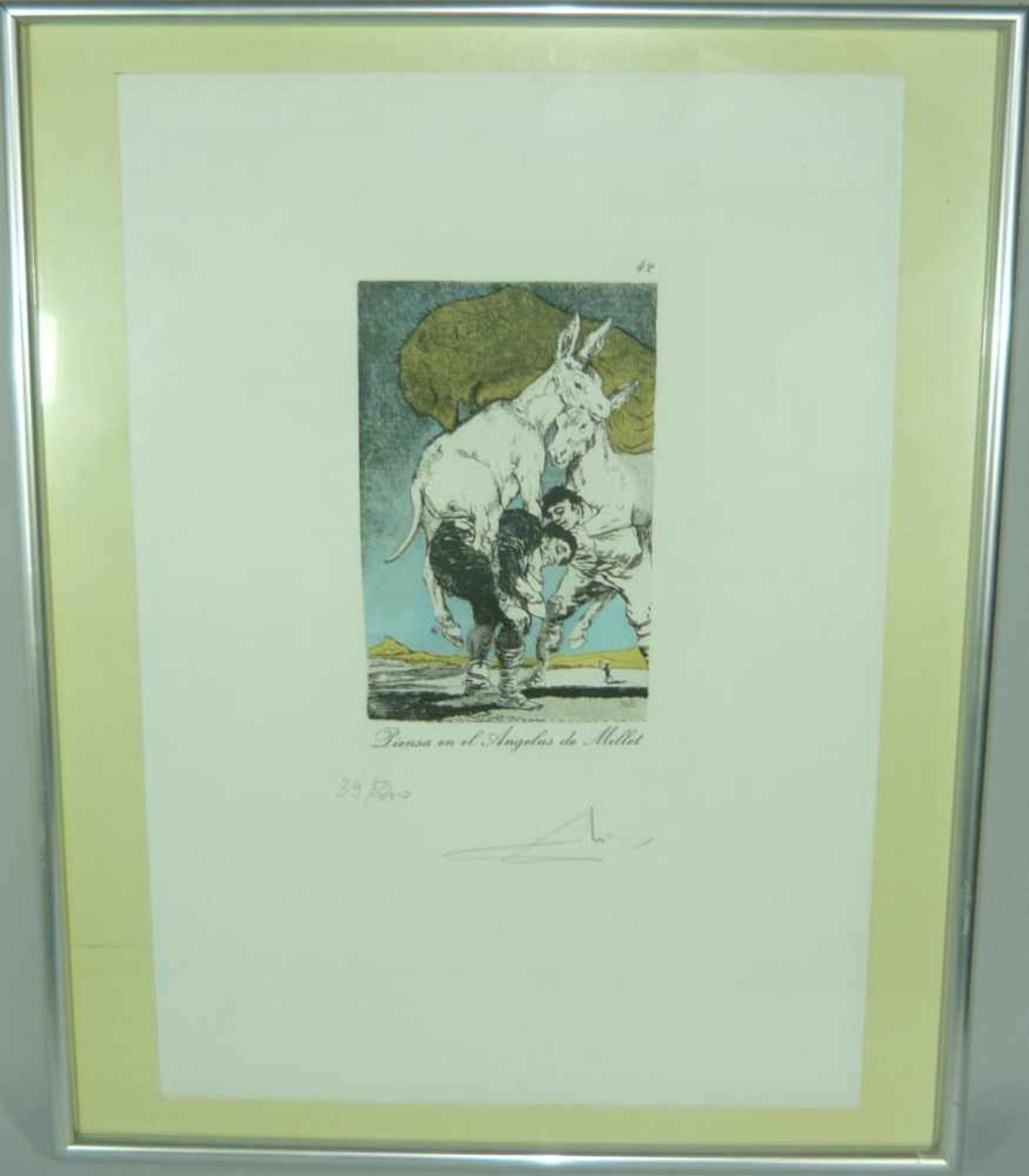 Salvador Dali (*1904, Figueres, Katalonien - 1989 ebd.). "Piensa en el Angelus de Millet". Aus der