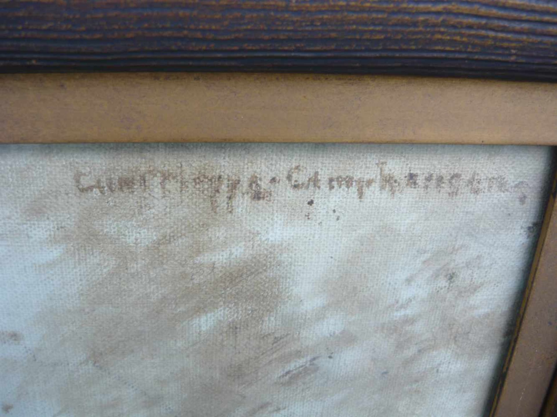 Curt Hoppe-Camphausen (*1877). Pferdegespann der Wehrmacht. Öl/LW. Sign. o. re. Hinter Glas gerahmt. - Bild 3 aus 3