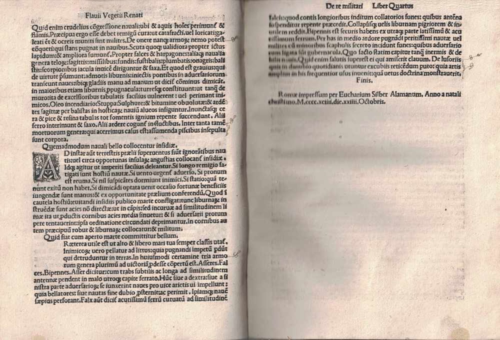 Scriptores rei militaris, sive Scriptores veteres de re miltari... Rom 1494, JohannesSulpitius - Bild 2 aus 3