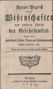 Kurzer Begriff aller Wissenschaften und andern Theile der Gelehrsamkeit... 1759 Sulzer,Johann