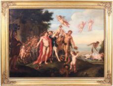Frankreich, um 1780.Der Triumph des Bacchus und Ariadne. Öl/Lwd. H: 83,5 x 114,5 cm. Rahmen H: 102 x