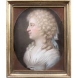 Damenportrait 18. Jh."Henriette de Gaultier", geb. 1772 Berlin - 1802. Verso bez. Pastell, unter