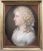 Damenportrait 18. Jh."Henriette de Gaultier", geb. 1772 Berlin - 1802. Verso bez. Pastell, unter