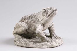 Brunnenfigur.Wasserspeier, Sitzender Frosch. Steinguss. H: 18 x 25 cm.