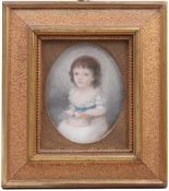 Kinderportrait, um 1800.Ovaler Ausschnitt "Henriette von Malzmer" geb. Gaultier. Verso bez."