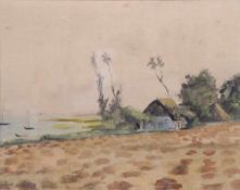 Schierstädt R., 20. Jh.Hiddensee. Aquarell/Papier. Sign. und dat. (19)38. Hinter Glas, Rahmen. H: 37