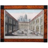 Kupferstich, 17./18. Jh."Veduta del Cordile del Palazzo Archivescovale con una Parte del Duomo in