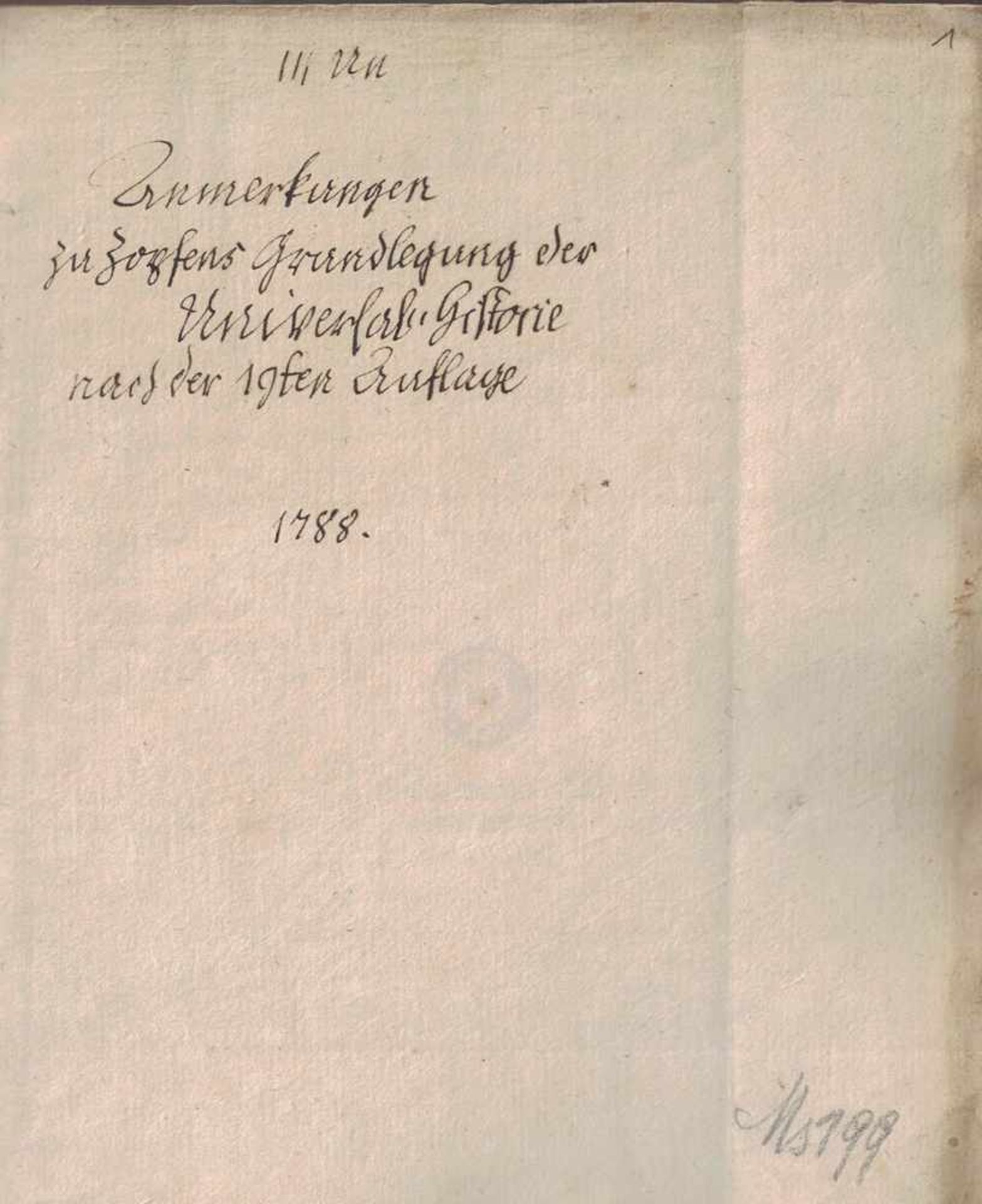 Anmerkungen zu Zopfens Grundlegung der Universal-Historie nach der 19ten Auflage 1788....1788-1799