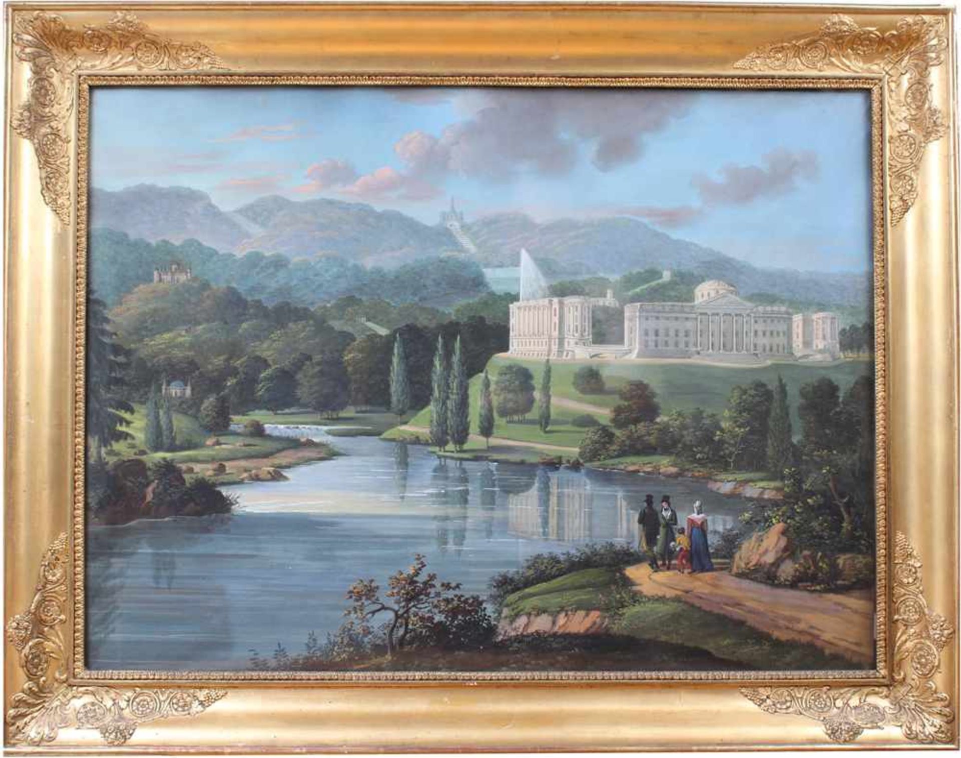 Martens, Johann Heinrich. 1815 -1843.Zugeschrieben. Kassel. Blick auf den Bergpark und das Schloss