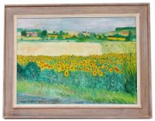 Shephard, Rupert. Islington 1909-1992 London."Sunflowers near la Bègude-de-Mazenc". Öl/Malplatte,