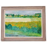 Shephard, Rupert. Islington 1909-1992 London."Sunflowers near la Bègude-de-Mazenc". Öl/Malplatte,