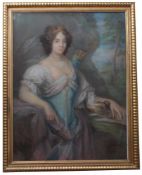 Damenportrait. Um 1900.Gouache. Diana als Göttin der Jagd. H: 90 x 70 cm. Rahmen H: 102 x 81 cm.