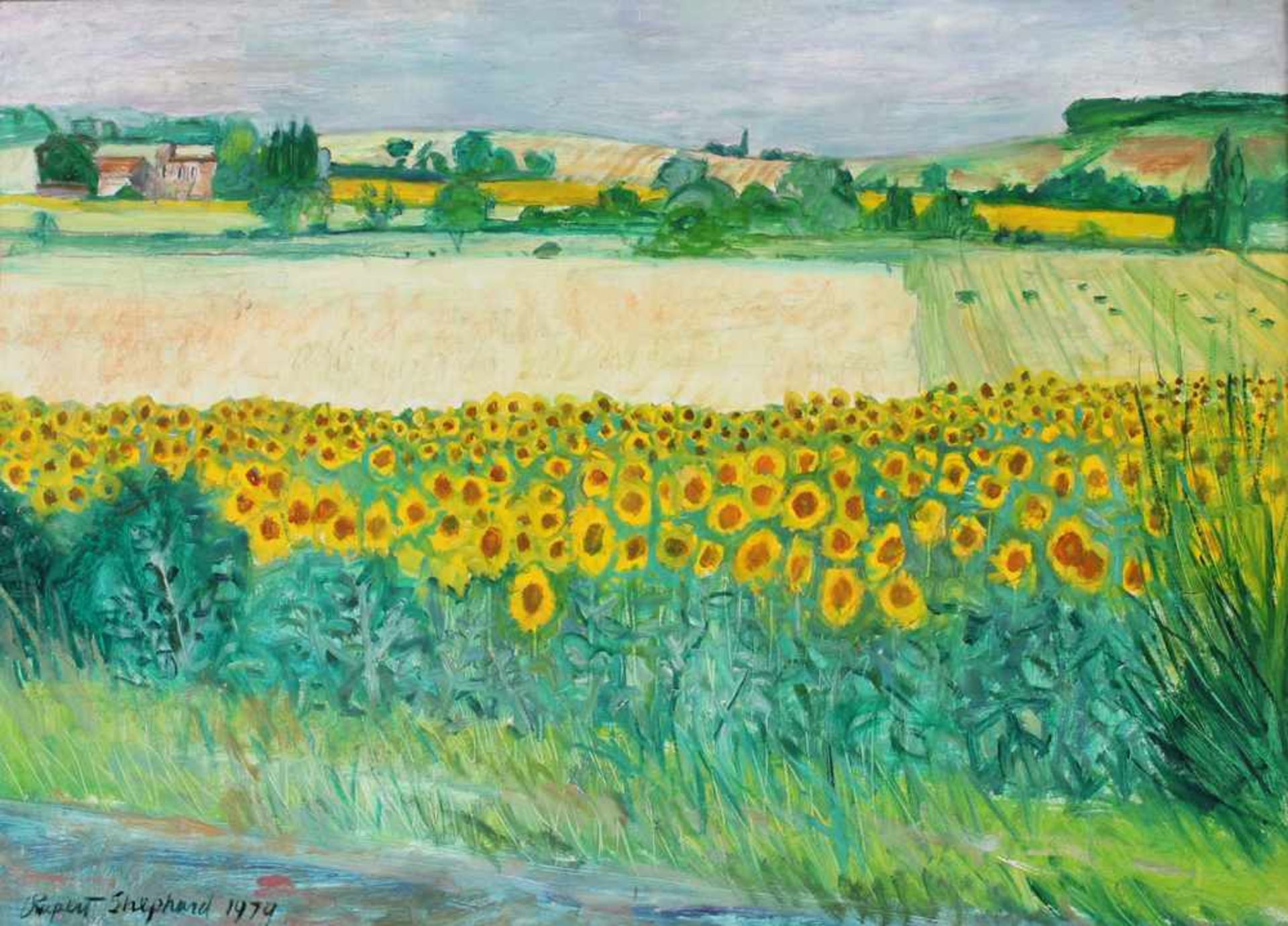 Shephard, Rupert. Islington 1909-1992 London."Sunflowers near la Bègude-de-Mazenc". Öl/Malplatte, - Bild 2 aus 2