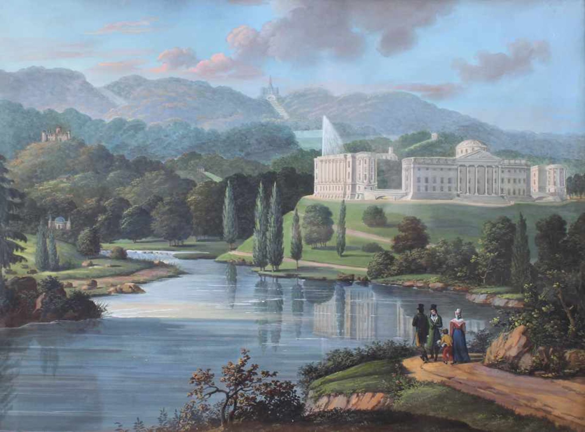 Martens, Johann Heinrich. 1815 -1843.Zugeschrieben. Kassel. Blick auf den Bergpark und das Schloss - Bild 2 aus 2
