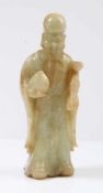 Figur eines Philosophen.China, 19. Jh. Jade. H: 24 cm.