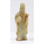 Figur eines Philosophen.China, 19. Jh. Jade. H: 24 cm.