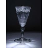 Kelchglas.Thüringen, 18. Jh. Farbloses, mundgeblasenes Glas mit Abriss. Scheibenfuß mit