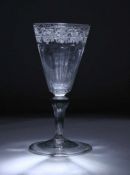 Kelchglas.Thüringen, 18. Jh. Farbloses, mundgeblasenes Glas mit Abriss. Scheibenfuß mit