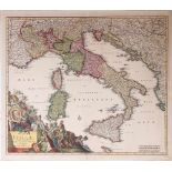 Zwei Kupferstiche. 18. Jh.Karten von Italien und Königreich Neapel. "Statuum totius Italiae