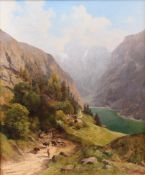 Campos, Luis Maria de. Cadiz 19. Jh."Partie in Tirol". Öl/Lwd. Links u. sign. H: 57 x 48 cm.