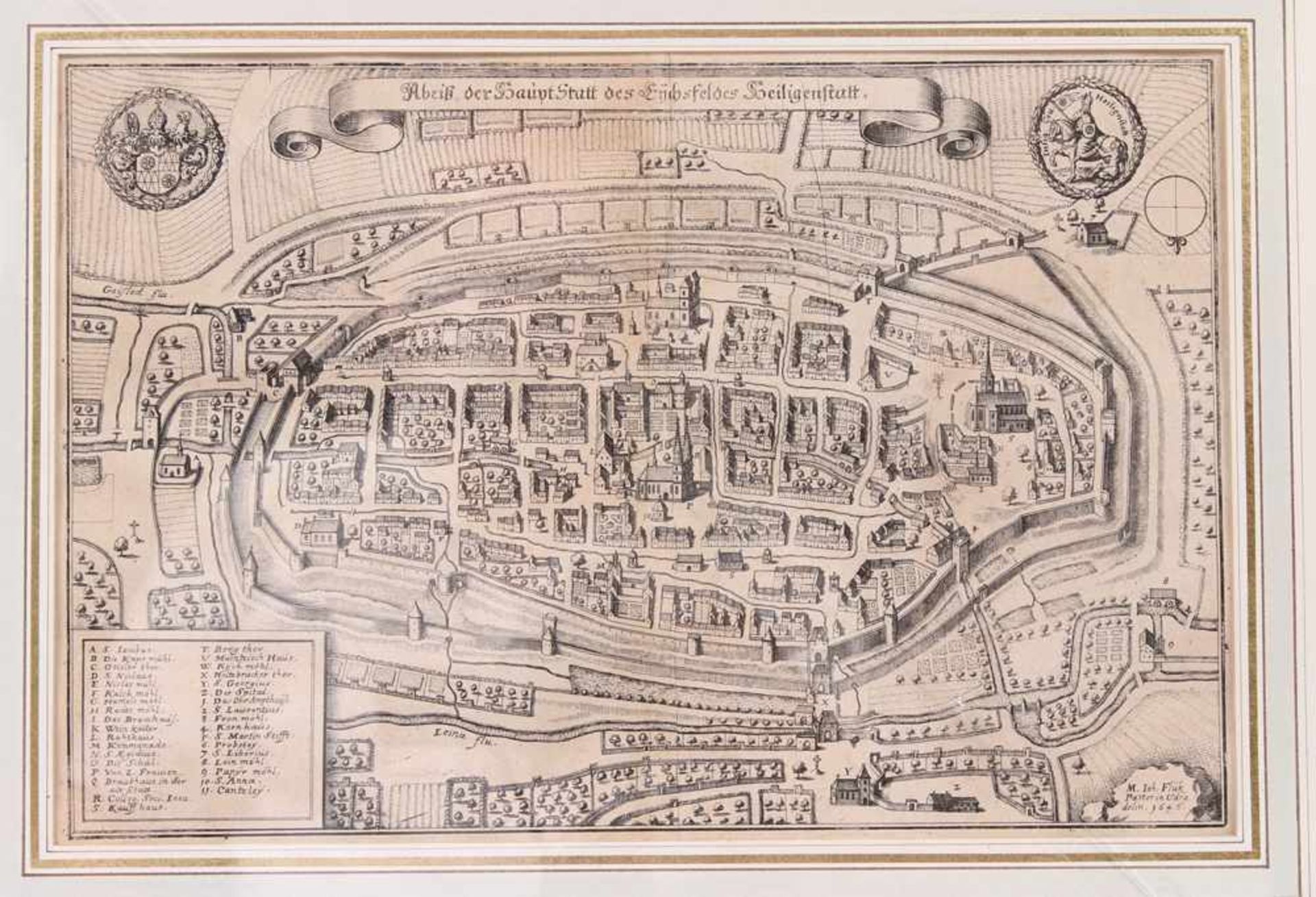 Heilbad Heiligenstadt. 17. Jh."Abriß der HauptStatt des Eychsfeldes Heiligenstatt".