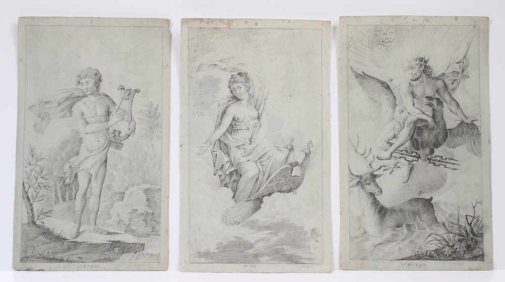 12 Blätter mit Darstellungen aus der griechischen und römischen Mythologie. 18. Jh.Zeichnungen auf - Bild 4 aus 4