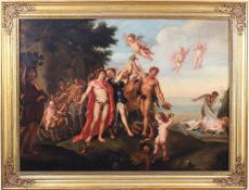 Frankreich, um 1780.Der Triumph des Bacchus und Ariadne. Öl/Lwd. H: 83,5 x 114,5 cm. Original Rahmen