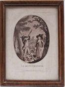 Kupferstich. 18. Jh.Le Petit Chasseur. Passepartout, unter Glas. H: 26 x 17,5 cm. Rahmen H: 38 x