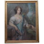 Damenportrait. Um 1900.Gouache. Diana als Göttin der Jagd. H: 90 x 70 cm. Rahmen H: 102 x 81