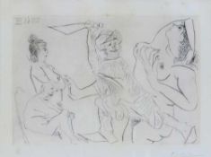 Picasso, Pablo. Malaga 18181-1973 Mougins.Kunstdruck. Unter Glas, Passepartout. H: 29 x 37 cm.
