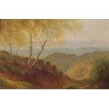 Starling, Albert. Sutton 1878-1901 England.Bergige Landschaft. L. u. sign. Öl/Karton. H: 30,5 x 45,5