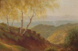 Starling, Albert. Sutton 1878-1901 England.Bergige Landschaft. L. u. sign. Öl/Karton. H: 30,5 x 45,5