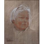 Krasser, Heinrich. Kulmbach 1901 - 1998 Kulmbach.Mädchenportrait. Pastellkreide auf Karton, weiß