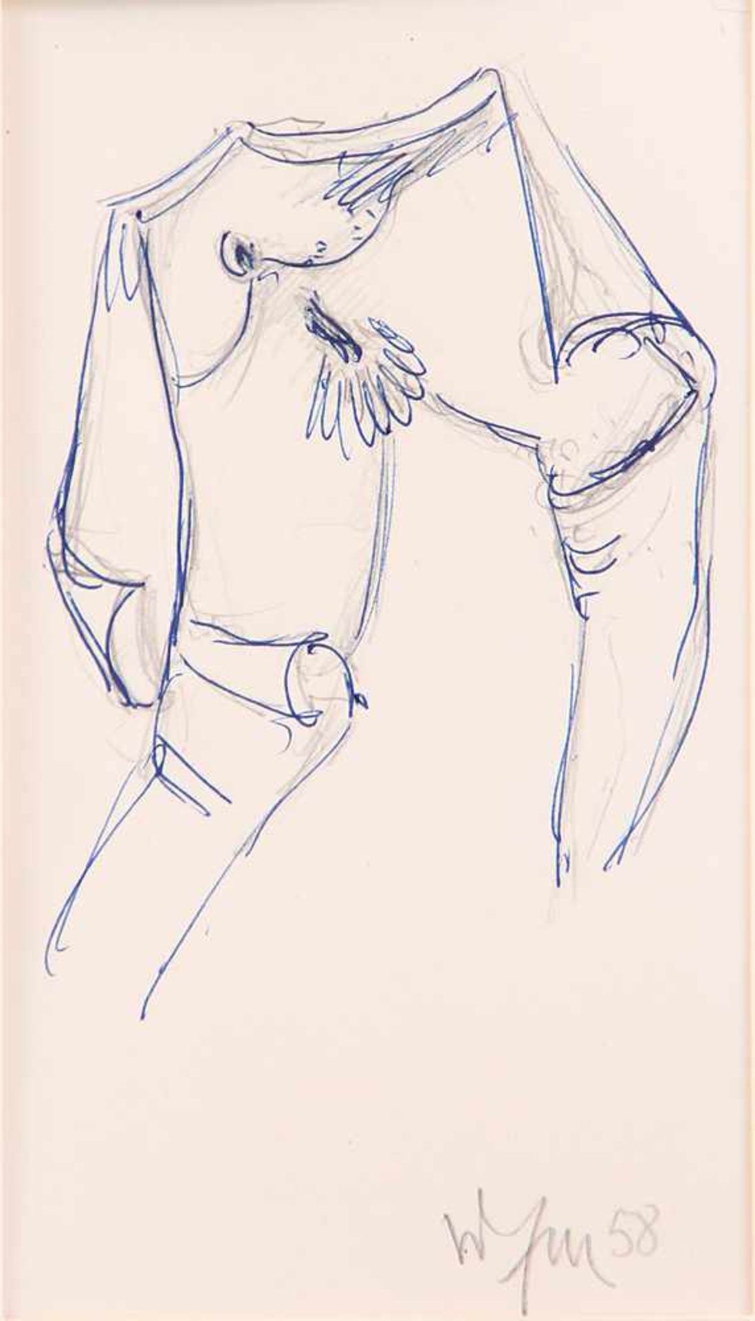 Schulz-Matan, Walter. Apolda 1899 -1965 Schiers.Konvolut. Vier Zeichnungen. Betitelt " Maria", " - Bild 3 aus 4